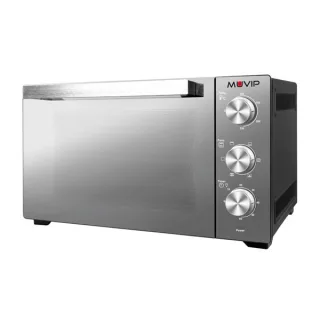 Muvip Serie Espejo Horno 2000W 48L Inox - Regulador de Temperatura 100º-230º - Exterior de Acero con Revestimiento - Selector de Tiempo - Puerta de Cristal Templado