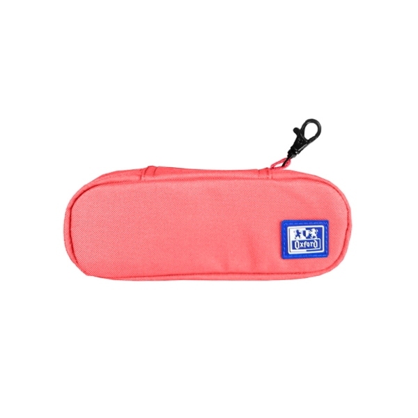 Oxford Kangoo B-Hook Estuche Cofre con Gancho - Bolsillo Interior con Malla - Goma Elastica para Cuadernos - Semirrigido - 21x8x4.8cm - Color Sandia