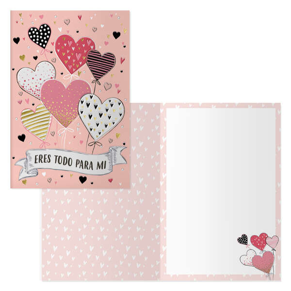 Dohe Pack de 6 Tarjetas de Felicitacion de San Valentin - 11.5x17cm - Impresas a Todo Color - Estampaciones con Pelicula de Color - Estampacion en Seco - Papel Offset Blanco de 300gr - Inclu