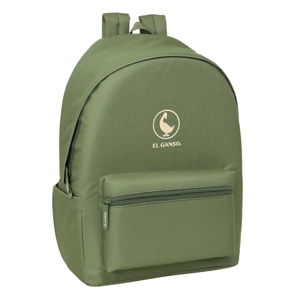 Safta el Ganso Basics Mochila para Portatiles hasta 15.6" - Antirrobo - Bolsillo para Tablet hasta 11" - Asa de Mano - Conector USB - Acolchada - 31x44x18cm - Color Verde