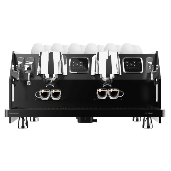 Cecotec Baristeo Regina Cafetera Espresso Profesional Doble - 5200W - Calientatazas - Presion 9bar - Caldera de Acero Inoxidable - Pantalla LCD - Vaporizador - Portafiltro Profesional 58mm -