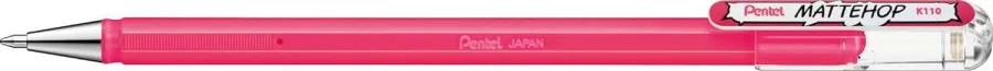 Pentel Mattehop Boligrafo de Bola - Punta 1mm - Trazo 0.5mm - Tinta de Gel Opaca - Fabricado con 55% de Materiales Reciclados - Color Rosa · Pack de 12 uds.