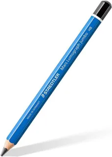 Staedtler Mars Lumograph Jumbo 100J Lapiz de Grafito - Mina HB - Acabados Metalicos - Diametro de Mina 5.3mm Aprox - Alta Resistencia a la Rotura · Pack de 6 uds.