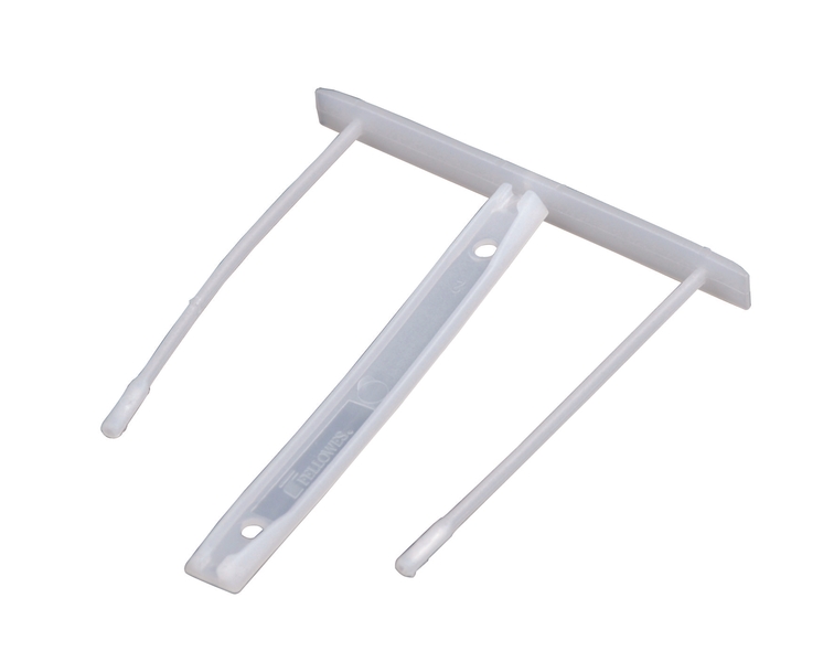 Bankers Box Pack de 100 Fastener de Plastico de 85mm - 2 Piezas de Polipropileno Reciclado Semirigido - Facilitador en el Traspaso de Papeles - Capacidad de Hasta 600 Hojas