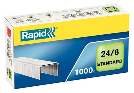 Rapid Caja de 1000 Grapas 24/6 Confort - Grapa hasta 20 Hojas - Alambre Flexible · Pack de 20 uds.