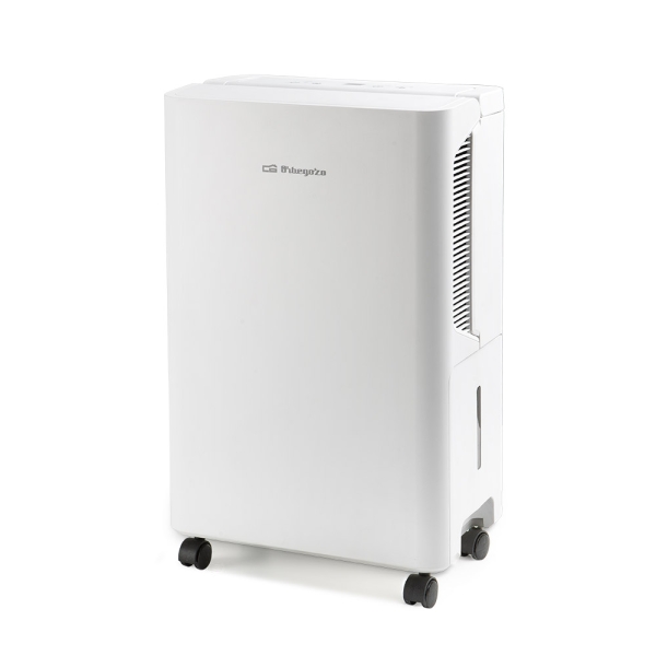 Orbegozo DH 1245 Deshumidificador - Potencia 235W - Absorbe 12 L/Dia - Deposito de 2.5L - Respetuoso con el Medio Ambiente - Temporizador - Ruedas y Asa de Transporte - 30.1x48.5x19.3cm - Co
