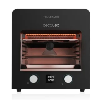 Cecotec Txuletaco 8000 Inferno Horno para Asar - 2200W - Temperatura 850°C - Parrilla de Hierro - Piedra y Bandeja para Pizzas - Termometro Digital - Bandejas Recogegrasas - 36x38x39.5cm - C
