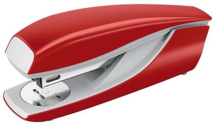 Petrus 635 WOW Grapadora Metalica + Caja de 200 Grapas - Hasta 30 Hojas - Extraegrapas Integrado - Grapado Cerrado, Abierto y Clavado - Color Rojo