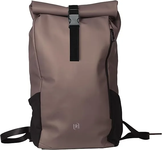Oxford Identity Roll Top Mochila con Cierre Enrollable 24L - Material Resistente al Agua - Asa Colgador en la Parte Posterior - Bolsillo Frontal con Llavero - 48x32x10cm - Color Marron