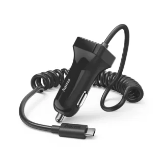 Hama Cargador de Coche 12W - Cable 1m - USB-C - Color Negro