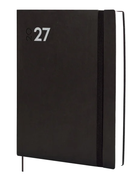 Finocam Dynamic Mara Agenda Profesional - Anual 2027 - 1 Dia por Pagina - Formato Y12 - 210x270mm - Goma Elastica - Tapa Blanda de PU - Esquinas Microperforadas - Papel de 80g/m2 - Color Negro