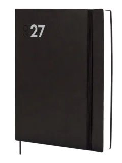 Finocam Dynamic Mara Agenda Profesional - Anual 2027 - 1 Dia por Pagina - Formato Y12 - 210x270mm - Goma Elastica - Tapa Blanda de PU - Esquinas Microperforadas - Papel de 80g/m2 - Color Neg