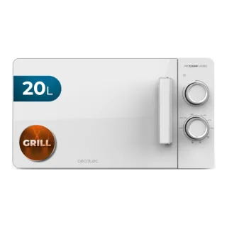 Cecotec Proclean 3120 Flatbed Microondas sin Plato - 700W - Capacidad de 20L - Grill de 800W - Tecnologia 3Dwave Envolvente - Revestimiento Ceramico - Temporizador de 30min - Elegante - Colo