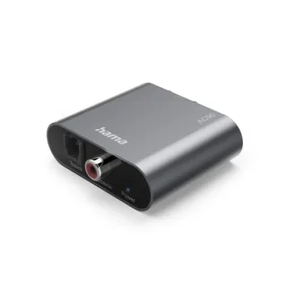 Hama Ac90 Convertidor de Audio Digital a Analogico - 5V - Cable 1m - RCA - Fibra Optica - 4.91x5.738x1.68cm - Color Plata