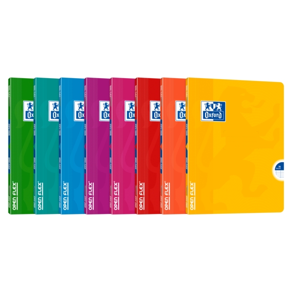 Oxford Openflex Libreta Grapada Tapa Plastico A5+ 48 Hojas Cuadricula Seyes con Margen - Resistente Tapa de Plastico - Flexibilidad Tanto al Abrir como al Cerrar - Colores Surtidos · Pack de 10 uds.