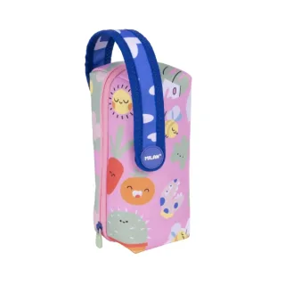 Milan Green and Grow Pack de 4 Estuches con Goma de Borrar - Sacapuntas - Lapiz - 3 Boligrafos - Regla - 12 Lapices de Colores - 12 Rotuladores - Multicolor