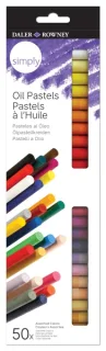 Daler Rowney Simply Pack de 50 Pasteles al Oleo - Caja de Carton - Colores Surtidos