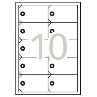 Apli Pack de 100 Etiquetas Colgantes Imprimibles 98x57mm - 10 Hojas x 10 Etiquetas - Cartulina Microperforada de 200g/m² - Color Blanco