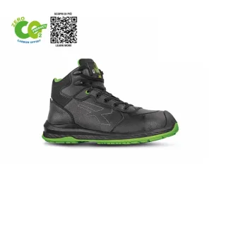 Upower Niagara UK S ESD Calzado de Seguridad de Invierno - Talla 35 - Microfibra Suave, Proteccion S3S CI FO SR, Ligero y Comodo - Color Negro/Verde