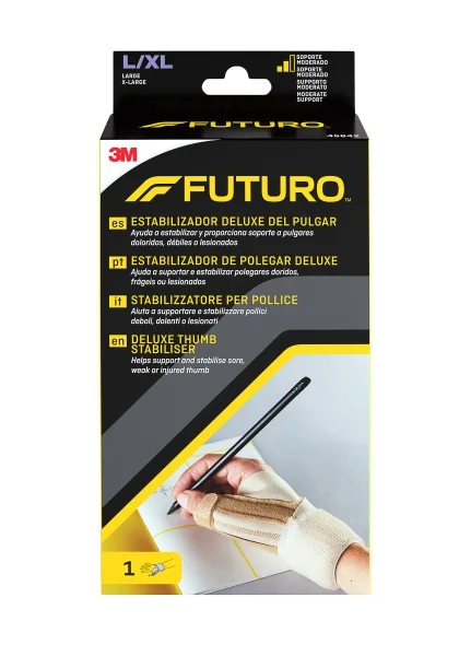 Futuro Deluxe Estabilizador del Pulgar - Talla L/XL (17.8 - 22.9cm) - Transpirable - Color Beige