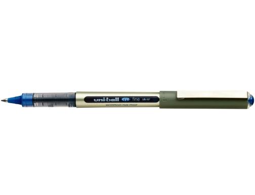 Uni-ball Eye Fine UB-157E Boligrafo de Tinta Liquida - Punta de Bola 0.7mm - Tinta Resistente al Agua y Luz - Sistema de Control de Tinta - Color Azul · Pack de 12 uds.