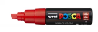 Posca PC-8K Marcador de Pintura - Punta Biselada Acrilica 8mm - Tinta Base al Agua - Resistente a la Luz - Color Rojo · Pack de 6 uds.