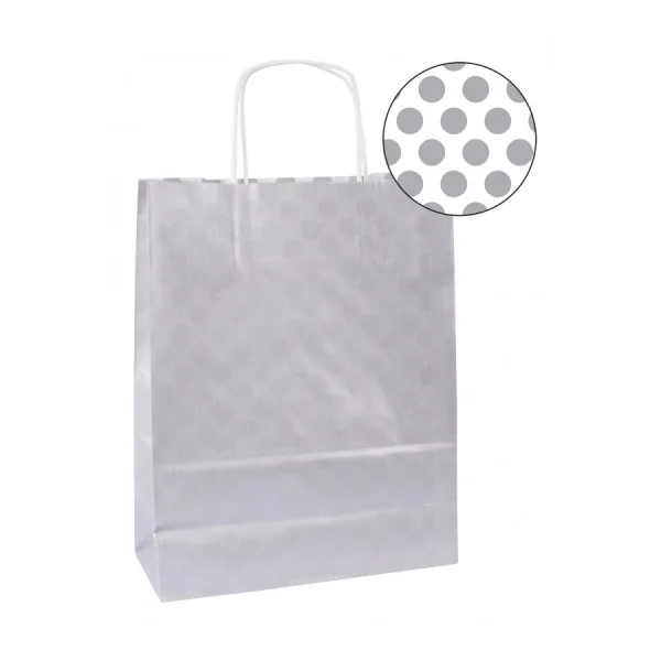 Apli Pack de 50 Bolsas Kraft - Alta Resistencia - Asas Rizadas - Reutilizables y Reciclables - Color Plata
