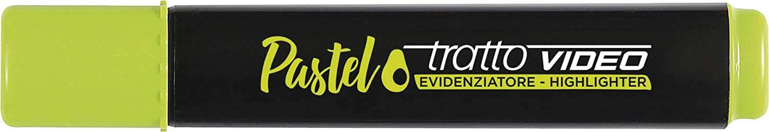 Tratto Video Pastel Marcador Fluorescente - Punta Biselada - Tinta al Agua - Secado Rapido - Color Verde Aguacate · Pack de 12 uds.