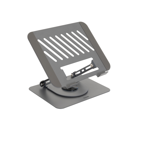 Tooq PH-DAFNE-G Soporte de Sobremesa para Portatil - De 11" a 17" - Acero - Rotacion 360 - Plegable y Portatil - Estable y Antideslizante - Ajustable - Color Gris Oscuro