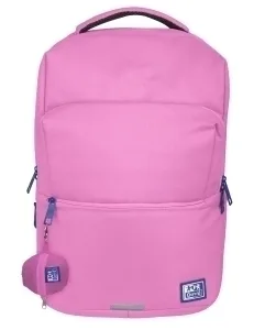 Oxford B-Ready Mochila 28L - Tamaño 42x30x15cm - Bolsillo Acolchado - Asa Superior - Funda para Lluvia - Poliester Reciclado RPET - Color Rosa