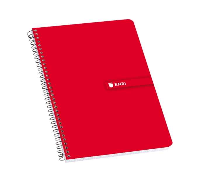 Enri Fº Tapa Dura Cuaderno Espiral 4x4 con Margen 100 Hojas Rojo - Resistente Tapa Dura - Cuadriculado 4x4 con Margen - 100 Hojas de Alta Calidad - Color Rojo · Pack de 5 uds.