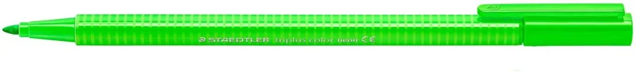Staedtler Triplus Color 323 Rotulador de Punta Fina - Trazo 1mm Aprox - Tinta Base de Agua - Color Verde Neon · Pack de 10 uds.