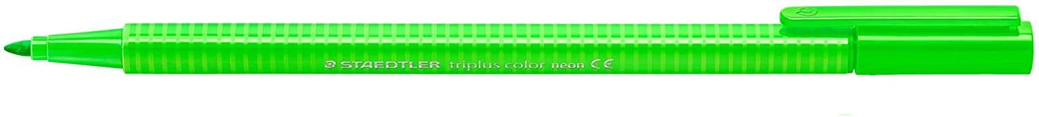 Staedtler Triplus Color 323 Rotulador de Punta Fina - Trazo 1mm Aprox - Tinta Base de Agua - Color Verde Neon · Pack de 10 uds.