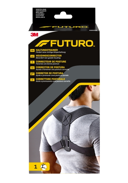 Futuro Corrector de Postura - Ajustable (71.1 - 121.9cm) - Transpirable - Color Negro