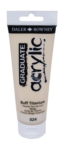 Daler Rowney Graduate Pintura Acrilica - Tubo de Plastico - 120ml - Color Titanio Buff