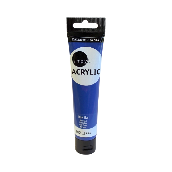 Daler Rowney Simply Pintura Acrilica - Tubo de Plastico - 75ml - Color Azul Oscuro