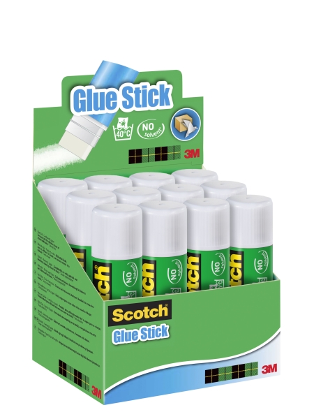 Scotch Barra de Pegamento Adhesivo Solido de 40gr - Color Transparente · Pack de 12 uds.
