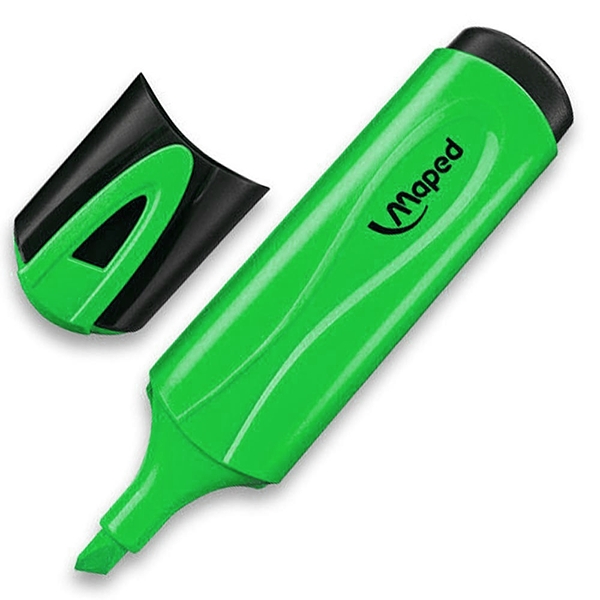 Maped Peps Classic Marcador Fluorescente - Punta Biselada - Trazo de 1 a 5mm - Ideal para Subrayar y Resaltar - Color Verde · Pack de 12 uds.