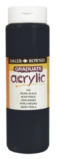 Daler Rowney Graduate Pintura Acrilica - Botella de Plastico - 500ml - Color Negro Perla