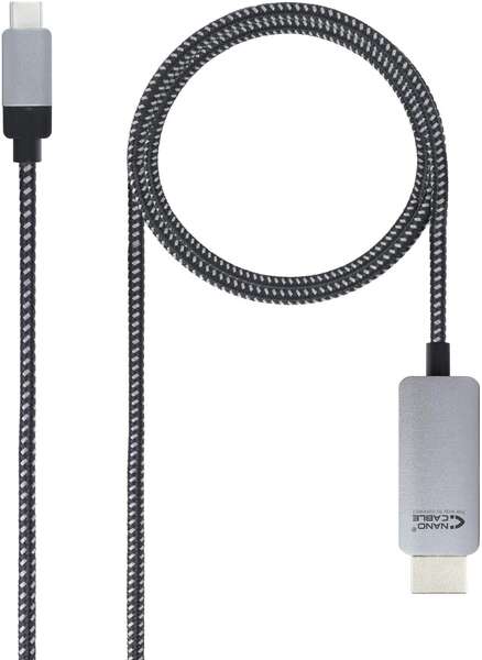 Nanocable Cable Conversor USB-C Macho a HDMI Macho 3m - Color Negro/Plata