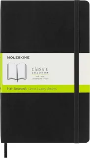 Moleskine Classic Libreta de Tapa Blanda - Papel Marfil Liso - 70g/m2 - Apertura 180º - Esquinas Redondeadas - Marcapaginas - Bolsillo Interior Extensible - Cierre Elastico - 13x21cm - Color
