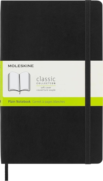 Moleskine Classic Libreta de Tapa Blanda - Papel Marfil Liso - 70g/m2 - Apertura 180º - Esquinas Redondeadas - Marcapaginas - Bolsillo Interior Extensible - Cierre Elastico - 13x21cm - Color