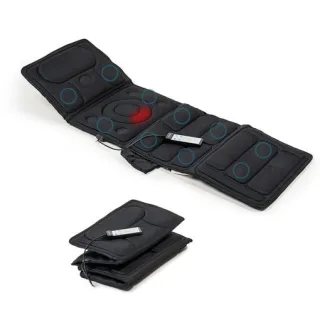 Innovagoods Vhemat Colchon de Masaje por Vibracion - 10 Motores Vibratorios - Funcion Calor - 5 Modos - Plegable - Ergonomico - Soporta hasta 150kg - 156x54cm - Color Negro