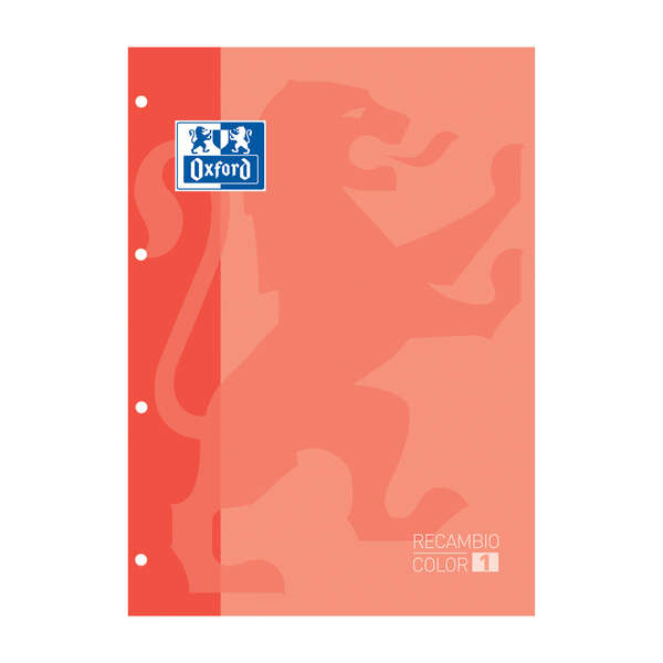 Oxford School Classic Cuaderno de Recambio - Tamaño A4 - Tapa Blanda - Encolado - Cuadricula 5x5 - 80 Hojas - Color Melocoton · Pack de 5 uds.