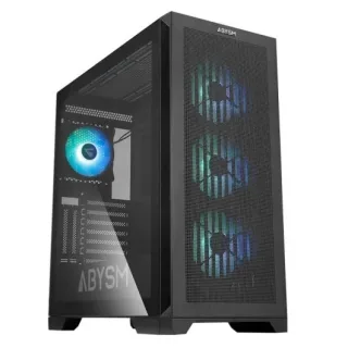 Abysm Gaming Danube Mura BX300 ARGB Caja Torre ATX, EATX, ITX, micro ATX - Lateral Cristal Templado - 3.5" y 2.5" - USB-C 3.2, USB-A 3.2 y Audio - 4 Ventiladores ARGB Instalados - Soporta Re