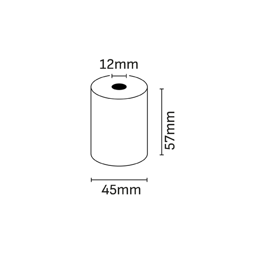 Oqonos Rollo de Papel Termico 57x45x12mm, Libre de BPA, FSC · Pack de 10 uds.