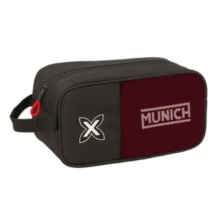 Safta Munich Vulcan Zapatillero - Asa Lateral - 6L - Facil Transporte - 290x140x150mm - Color Negro y Rojo