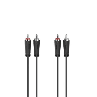 Hama Essential Cable de Audio RCA Macho - Longitud 1.5m - Estereo - Color Negro