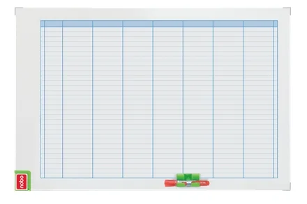 Nobo Performance Planificador Semanal de Pizarra Magnetica 710x50x1030mm - Incluye Kit de Planificacion de Imanes