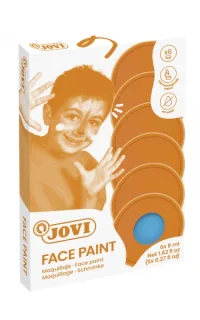 Jovi Estuche de 6 Botes Maquillaje Crema - Hipoalergenico - Base Grasa - Facil Aplicacion - Gran Cobertura - sin Parabenos - Facil de Retirar - Color Azul